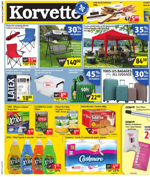 Circulaire Korvette du 2 au 15 juillet 2026