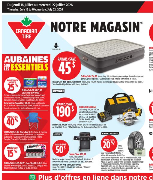Circulaire Canadian Tire du 16 au 22 juillet 2026