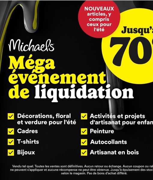 Circulaire Michaels du 3 au 9 juillet 2026