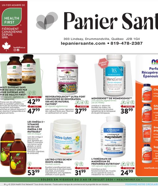 Circulaire Panier Santé du 3 au 18 juillet 2026