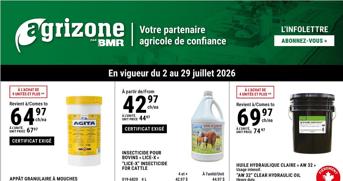 Circulaire BMR Le Groupe du 2 au 29 juillet 2026