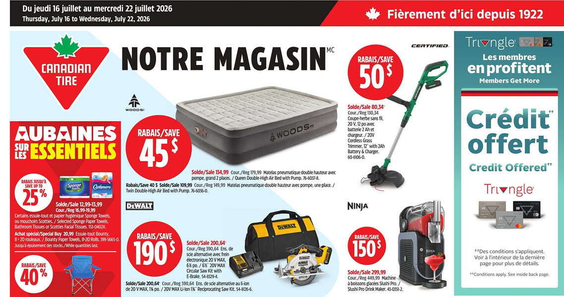 Circulaire Canadian Tire du 16 au 22 juillet 2026