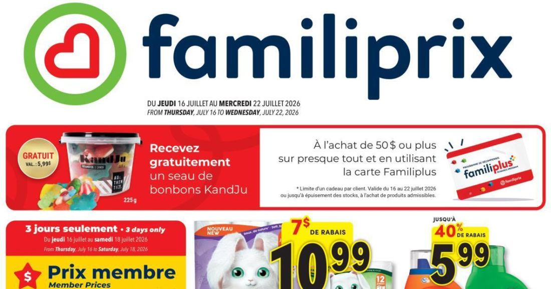 Circulaire Familiprix du 16 au 22 juillet 2026