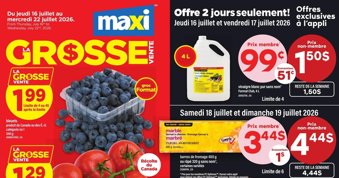 Circulaire Maxi du 16 au 22 juillet 2026