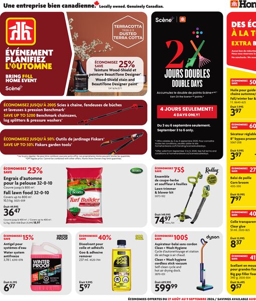 Circulaire Home Hardware du 27 août au 9 septembre 2026