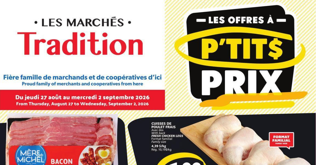 Circulaire Les Marchés Tradition du 27 août au 2 septembre 2026