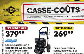 Circulaire Princess Auto du 1 au 30 septembre 2026