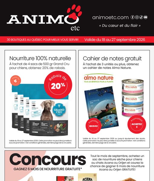 Circulaire Animo Etc. du 18 au 27 septembre 2026