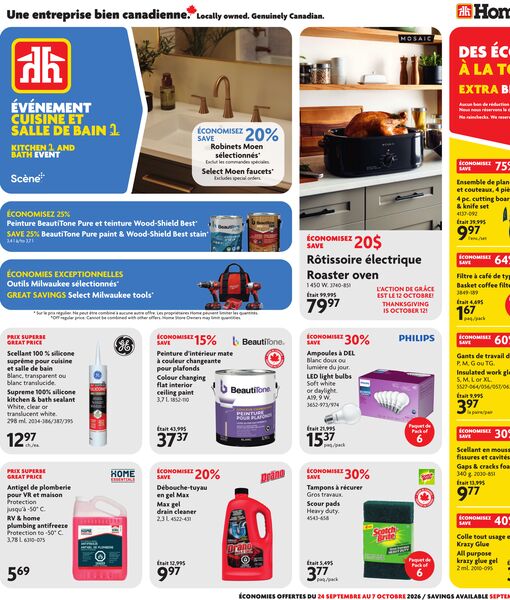 Circulaire Home Hardware du 24 septembre au 7 octobre 2026