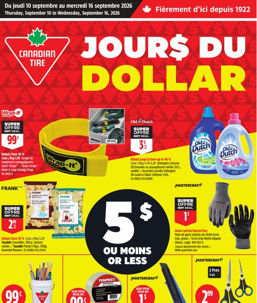 Circulaire Canadian Tire du 10 au 16 septembre 2026