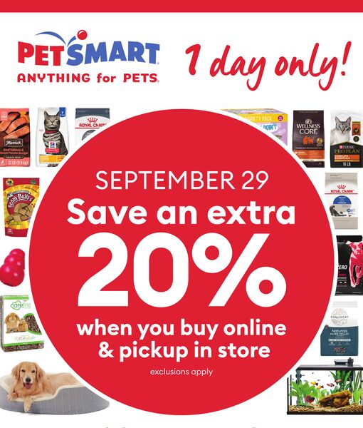 Circulaire spécial de PetSmart pour le 29 septembre 2026