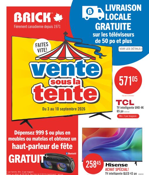 Circulaire Brick du 3 au 10 septembre 2026