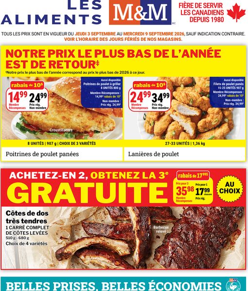 Circulaire Les aliments M&M du 3 au 9 septembre 2026
