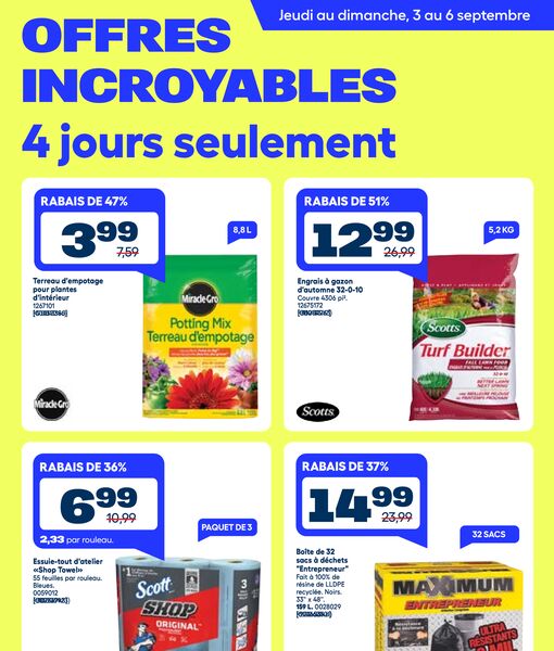 Circulaire RONA du 3 au 9 septembre 2026