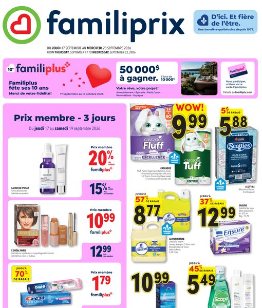 Circulaire Familiprix du 17 au 23 septembre 2026