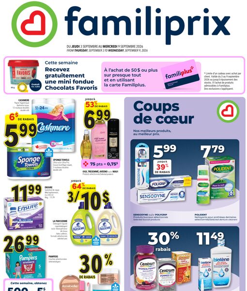 Circulaire Familiprix du 3 au 9 septembre 2026
