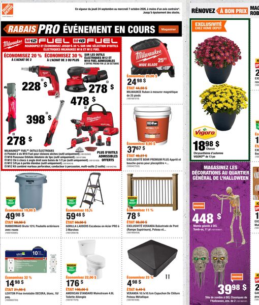 Circulaire Home Depot du 24 septembre au 7 octobre 2026