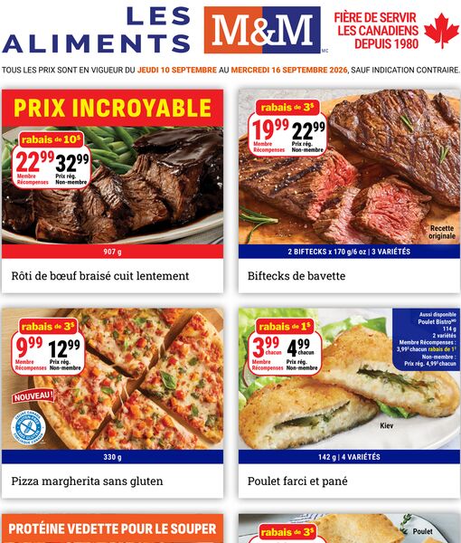 Circulaire Les aliments M&M du 10 au 16 septembre 2026