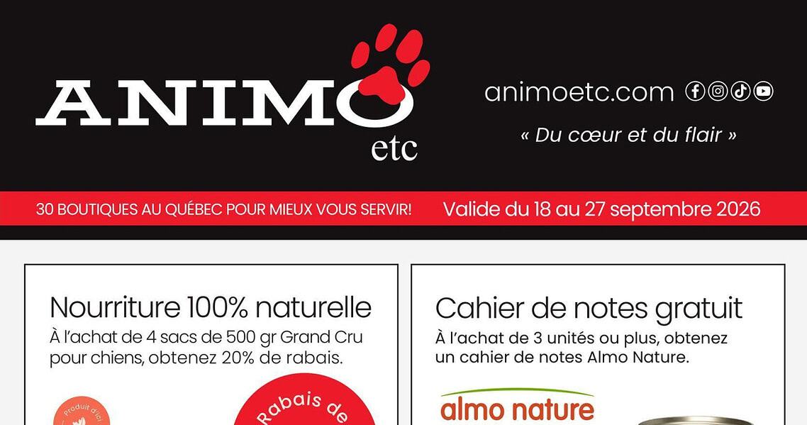 Circulaire Animo Etc. du 18 au 27 septembre 2026