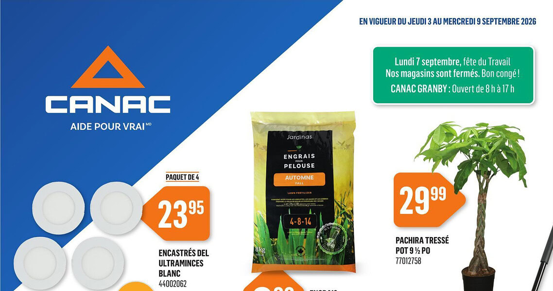 Circulaire Canac du 3 au 9 septembre 2026