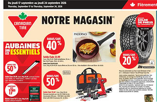 Circulaire Canadian Tire du 17 au 24 septembre 2026