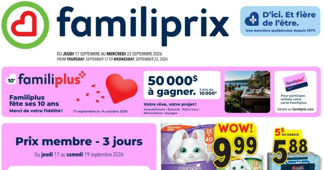Circulaire Familiprix du 17 au 23 septembre 2026
