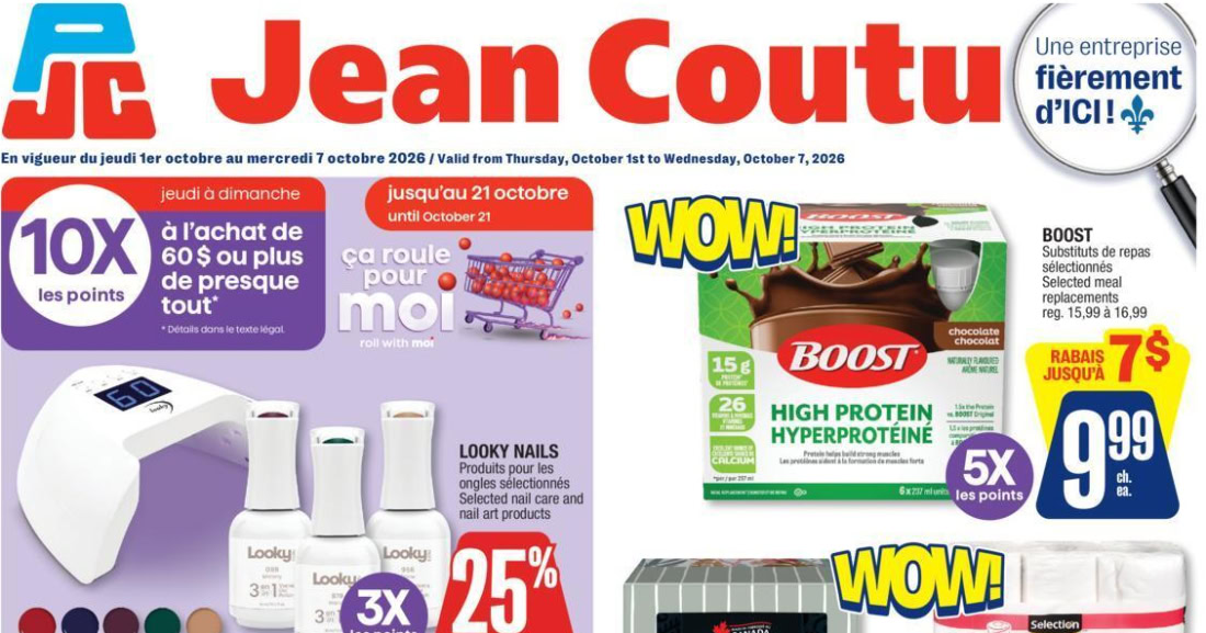 Circulaire Jean Coutu du 1 au 7 octobre 2026