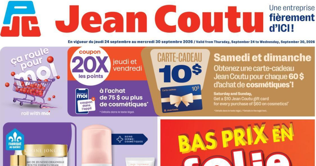 Circulaire Jean Coutu du 24 au 30 septembre 2026