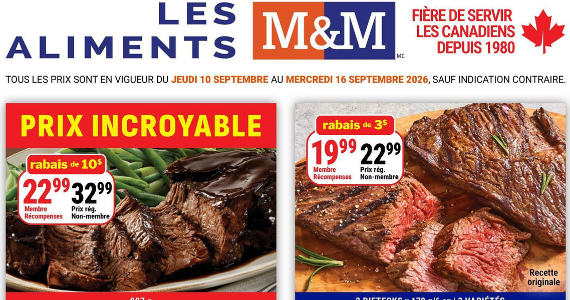 Circulaire Les aliments M&M du 10 au 16 septembre 2026