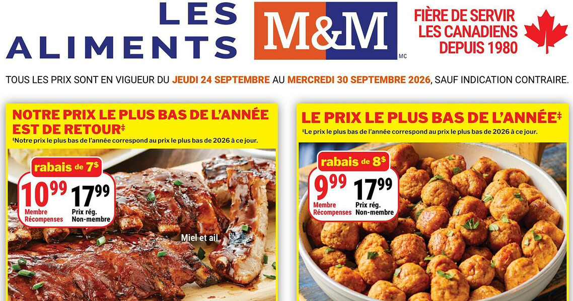Circulaire Les aliments M&M du 24 au 30 septembre 2026