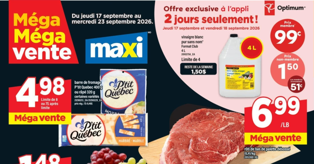 Circulaire Maxi du 17 au 23 septembre 2026
