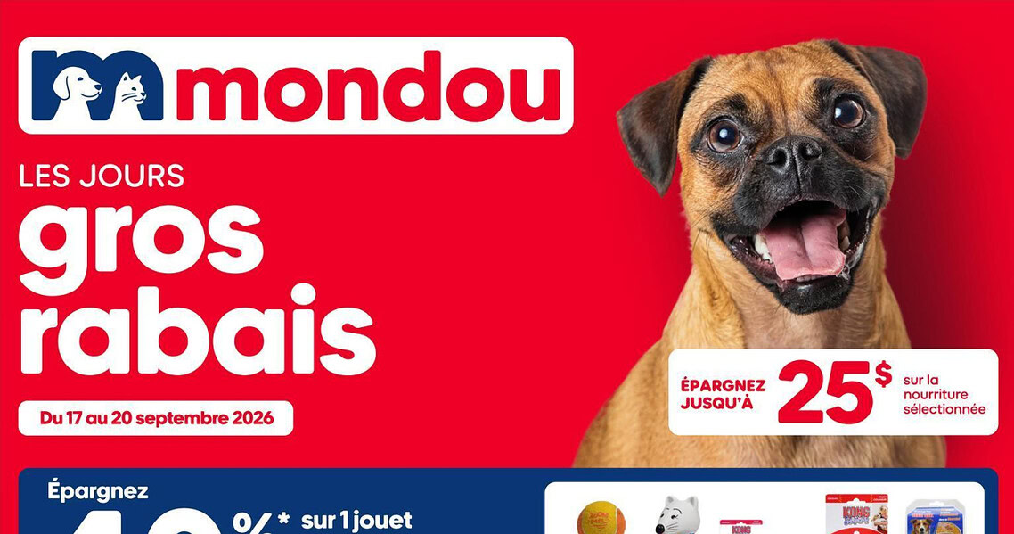 Circulaire Mondou du 17 au 20 septembre 2026