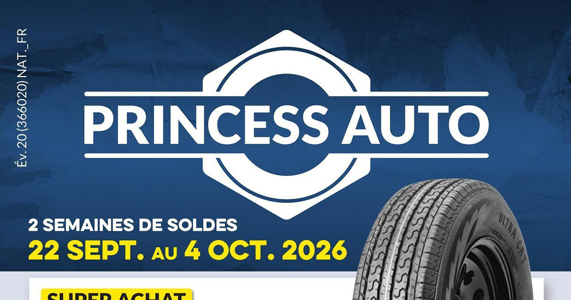 Circulaire Princess Auto du 22 septembre au 4 octobre 2026