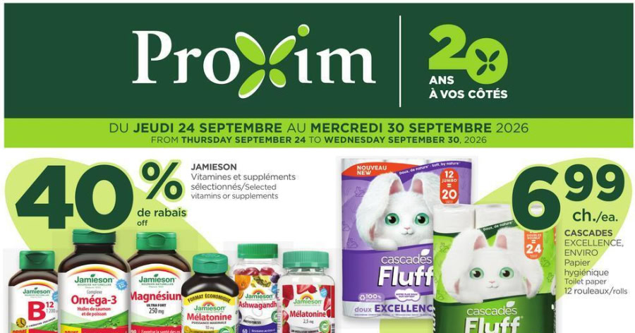 Circulaire Proxim du 24 au 30 septembre 2026