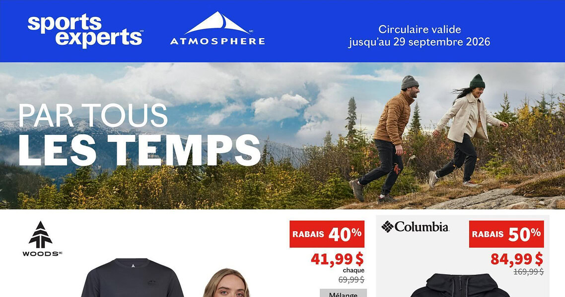 Circulaire Sports Experts du 16 au 29 septembre 2026