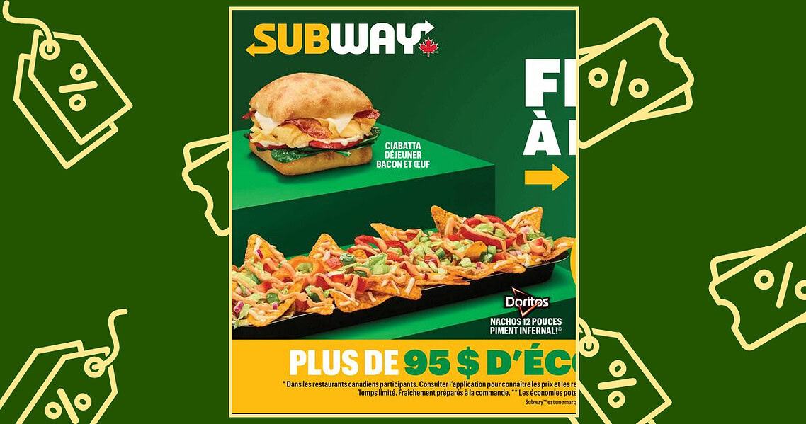 Circulaire Subway du 31 août au 11 octobre 2026