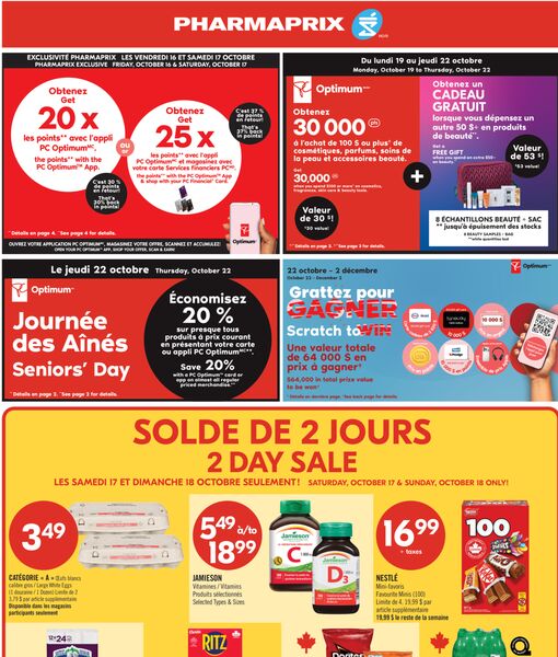 Circulaire Pharmaprix du 17 au 22 octobre 2026