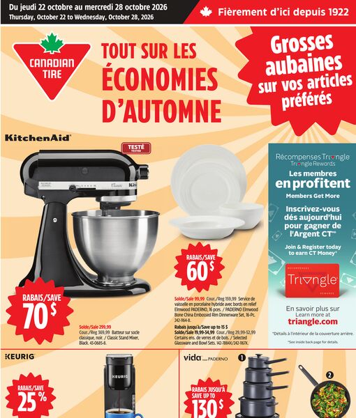 Circulaire Canadian Tire du 22 au 28 octobre 2026