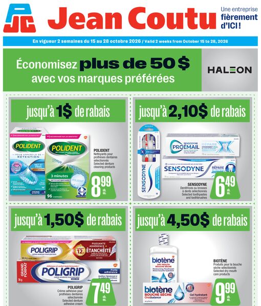 Circulaire Jean Coutu du 15 au 28 octobre 2026