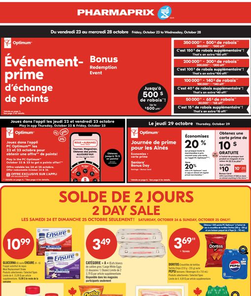 Circulaire Pharmaprix du 24 au 29 octobre 2026