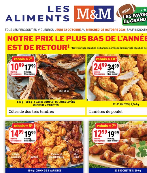 Circulaire Les aliments M&M du 22 au 28 octobre 2026