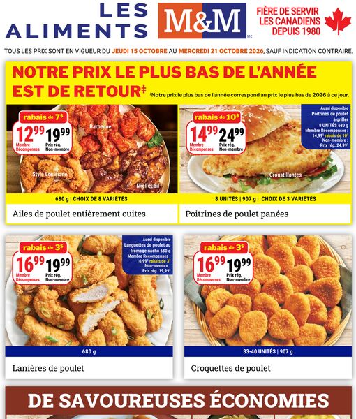 Circulaire Les aliments M&M du 15 au 21 octobre 2026