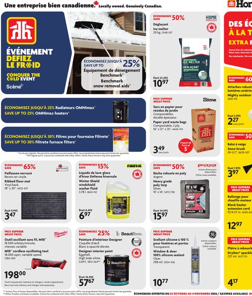 Circulaire Home Hardware du 22 octobre au 4 novembre 2026
