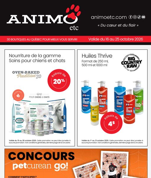 Circulaire Animo Etc. du 16 au 25 octobre 2026