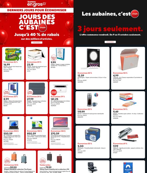 Circulaire Bureau en Gros du 9 au 15 octobre 2026