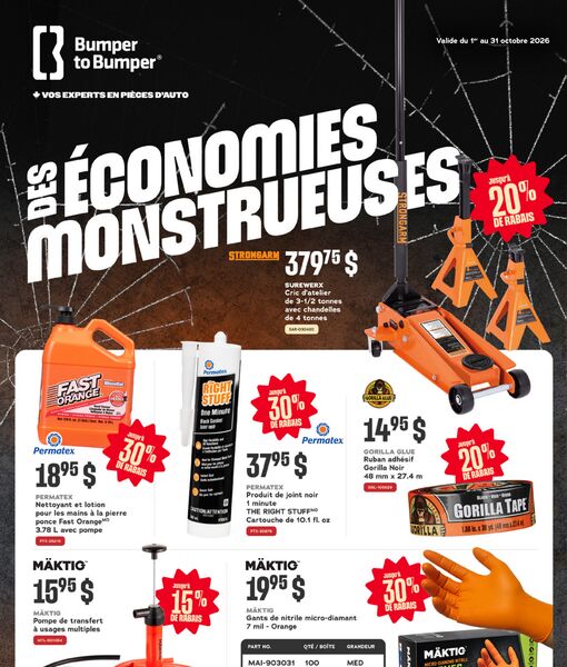 Circulaire Bumper to Bumper du 1 au 31 octobre 2026