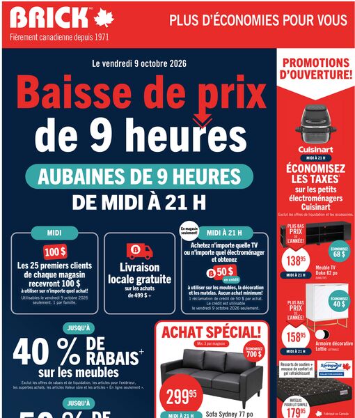 Circulaire Brick du 9 au 21 octobre 2026