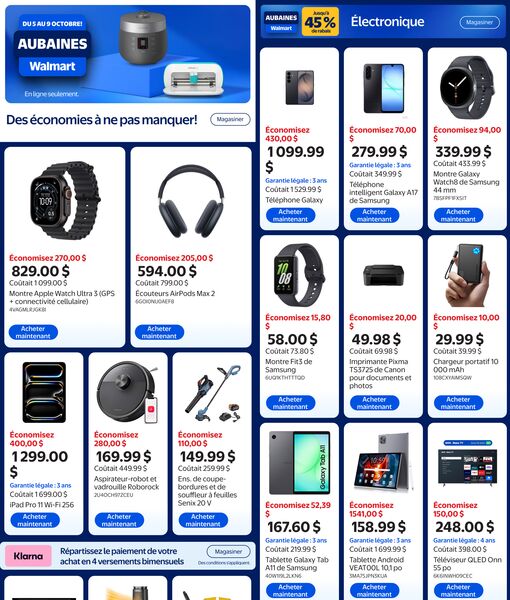 Circulaire Walmart du 5 au 9 octobre 2026