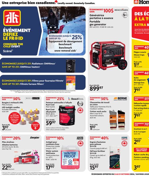 Circulaire Home Hardware du 8 au 21 octobre 2026