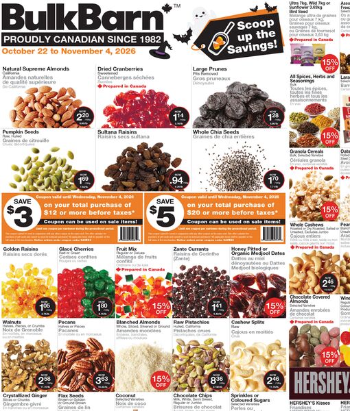 Circulaire Bulk Barn du 22 octobre au 4 novembre 2026